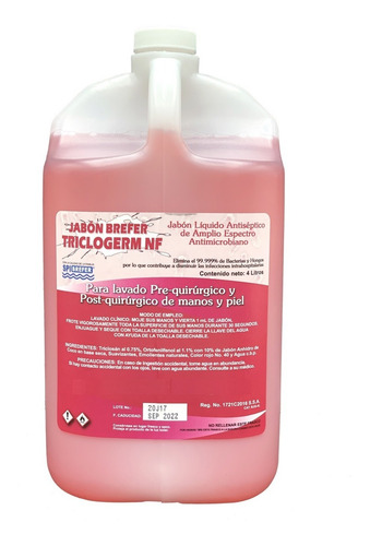Imagen 1 de 2 de Jabón Quirúrgico Con Triclosan Para Uso Hospitalario 4 L