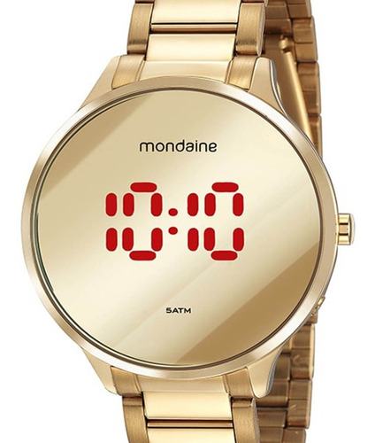 Relógio Mondaine Redondo Digital 32060lpmvde1 Dourado C/ Nfe