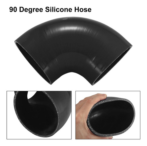 Manguera De Silicon Codo 90 Grados Intercooler 102mm Negro