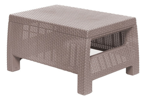 Mesa De Centro Tipo Rattan Para Exterior Marca Mq Color Taupe