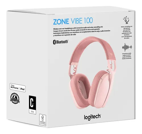 comprar Audifono C\u002Fmicrof Logitech Zone Vibe 100 Bluetooth Rose