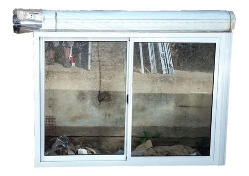 Ventana Aluminio Blanco 180 X 110 C/guia Y Cortina Vidrio 4m