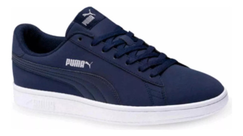 Tenis Para Mujer Puma Smash Buck V2 Color Peacoat/puma Silve