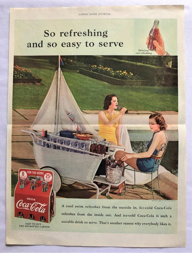 Coca Cola Aviso De 1938 Color Ladies' Home Journal