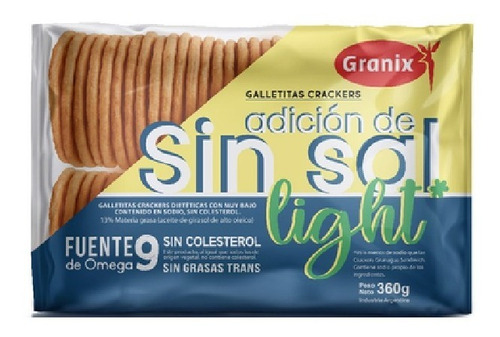  Crackers Sin Sal Light Granix En Caja De 12 Paq X 360grs