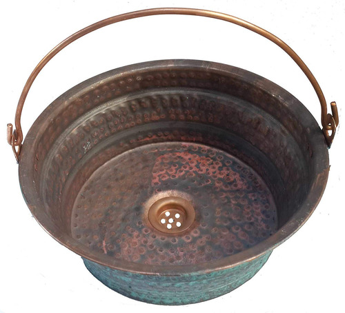 Rustic Green Exterior Fire Burned Interior Bucket Vessel Co.