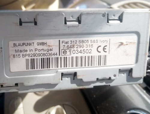 Senha Para Desbloqueio De Rádio Original Fiat 500 Blaupunkt