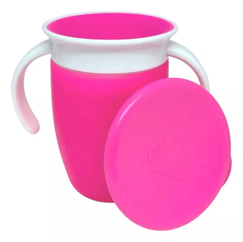 Copo 360 Bebê Com Alça Removível Antivazamento Foguete Buba Cor Rosa