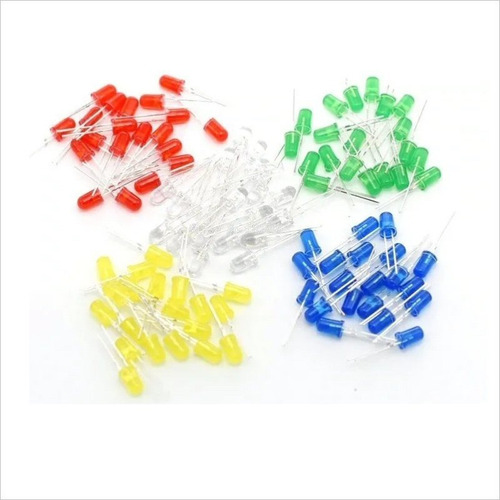 Imagen 2 de 2 de Pack De 100 Diodos Led 5mm (5 Colores)