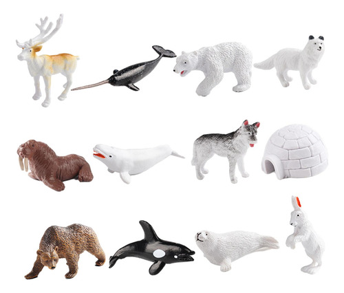 12x Juego De Desarrollo De Juguetes De Animales Árticos