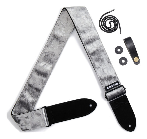 Amumu Guitar Strap Silver Flocking Para Baixo, Acessórios De