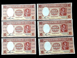 7  Billetes Chile 5  Pesos Maschke Herrera Correlativos 