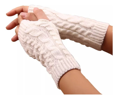 Guantes Sin Dedos Dama Cálido Mitones Invierno Regalo 