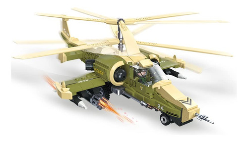Dovob Military Ka50 Helicopter Building Blocks Set, Fighting