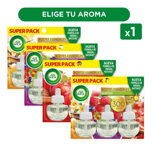 Air Wick Eléctrico Manzana Canela Repuesto 3 Un De 21 Ml