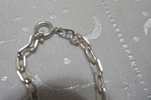 Pulsera Plata 900 Con Dije Plata 950 Lapis Lázuli (15504) Plateado 20 Cm (Usado)