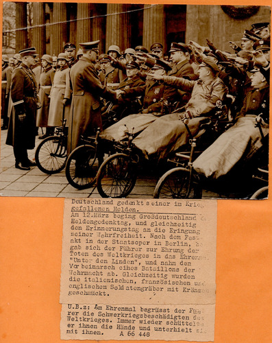 Fotografia 1939 De Hitler Saludando Heridos De Guerra