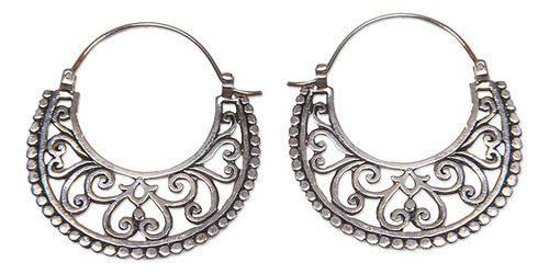 Aretes Aro Hechos A Plata 925 Con Luna Creciente Indonesia 6