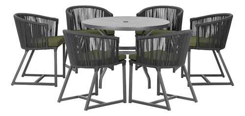 Mesa E 6 Cadeiras E Noronha Preto E13 Trama Original