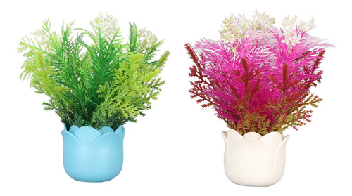 Plantas De Aquário Falsas, 2 Peças De Resina Artificial De F