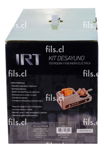 Kit Desayuno Tostador Encimera Vaporera Eléctrica Sarten Irt