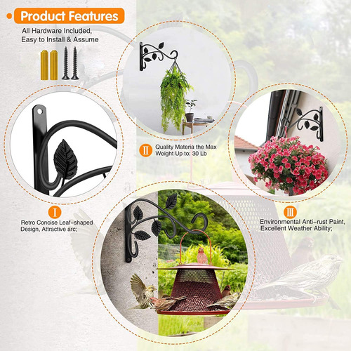 Soporte Plantas Colgantes, Gancho Colgar Pared De 12 Pu...