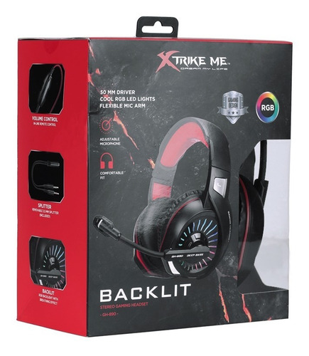 Imagen 5 de 5 de Auriculares Xtrike-me Gamer Negro Gh-890