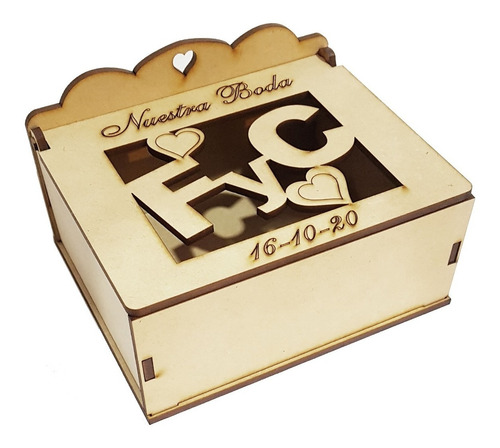 Imagen 2 de 3 de 10 Cajas Fibrofacil Personalizada Boda 15 Años Souvenirs Mdf