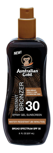 Protector solar Australian Gold instant bronzer Spf 30 de 237ml