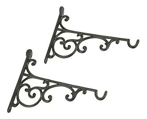 Escuadras Para Estantes - Set Of 2 Rustic Brown Cast Iron Sc