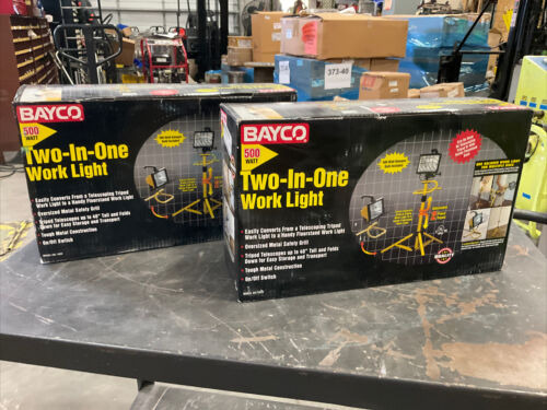 Bayco Sl-1022-01 Two In One Work Light 500w Lot Of 2 373 Ddh