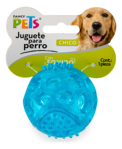 Juguete Pelota Flexible C/sonido Azul Chica Perros Mascotas