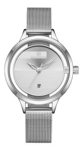 Relógio De Pulso Feminino 5014 Elegante Em Aço Inoxidável Pr