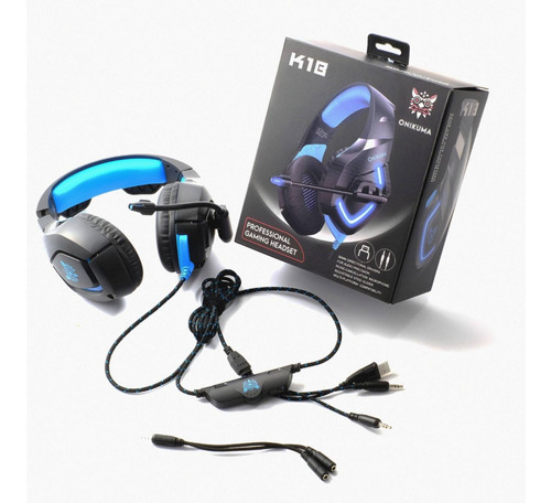 Imagen 6 de 7 de Audífonos Gamer Onikuma K1-b Black Y Blue Con Micrófono - St