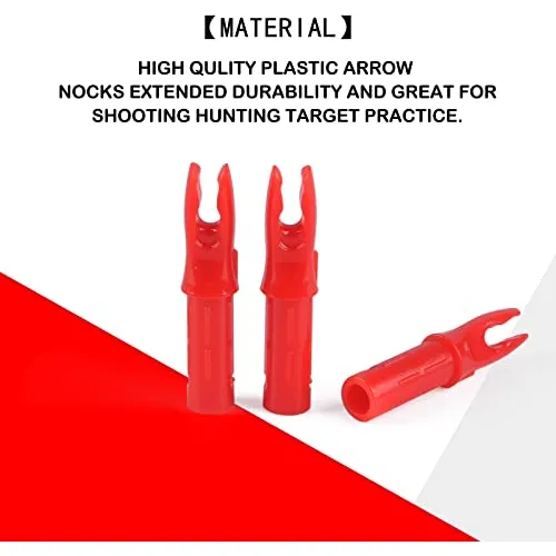 Nock Para Flecha 6.2mm Pack 30u Plastico Rojo
