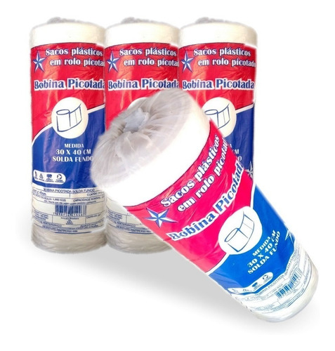 Imagem 9 de 9 de Bobina Plastica Picotada 40x60 C/500 Sacos P/10kg Comercio