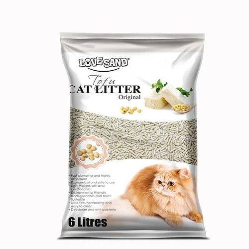 Sanitario Aglomerante Tofu Cat Litter Love Sand 6l