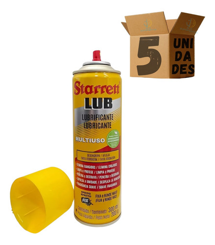 Kit 5 Óleo Lubrificante Desengripante Starrett Lub Wd 300ml