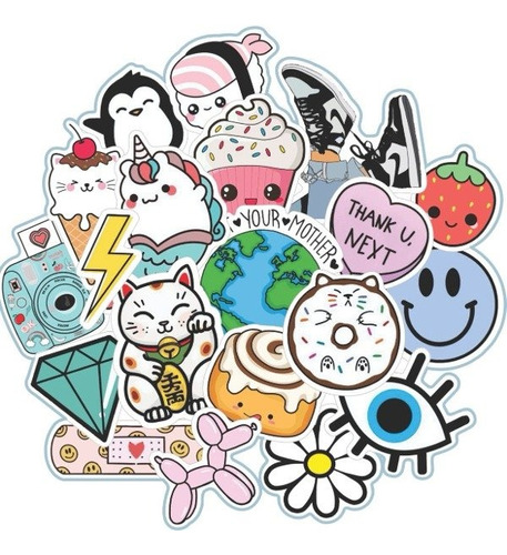 Calcos Stickers Vinilo Termo - Kawaii