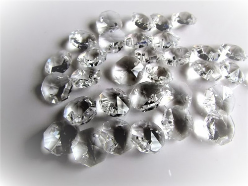 350 Castanha De Cristal Italiana K9 + 350 Argolas Aço Inox