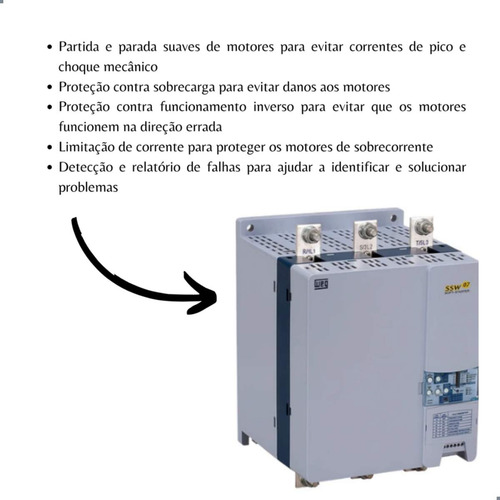 Chave De Partida Soft-starter Ssw07 255a 100cv/200cv Weg