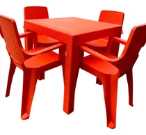 Comprar Juego Rattan 1 Mesa Tipo Rattan Con 4 Sillas Rattan