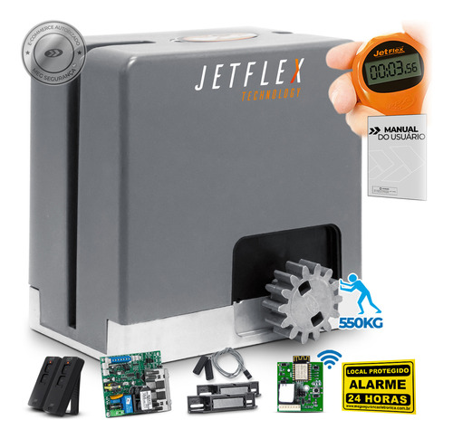 Kit 1 Motor Ppa Dz Hub Jetflex Wifi 2 Control Portão 550kg
