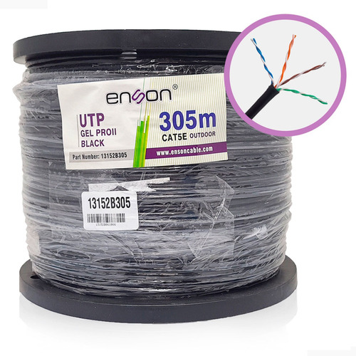 Bobina Cable Utp Cat5e Exterior Con Gel Enson 13152b305 305m