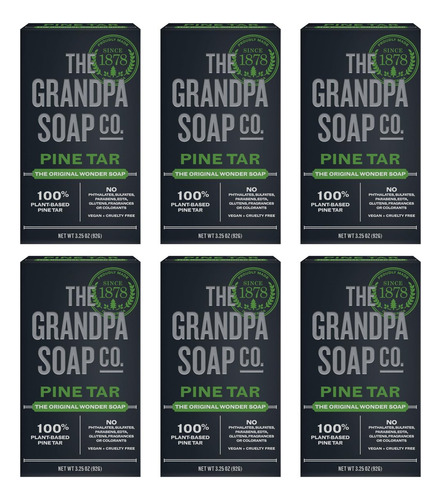 The Grandpa Soap Company Jabón De Alquitrán Para Hombres, 6