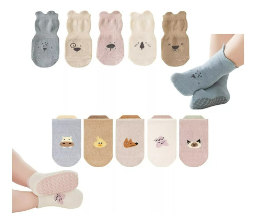 Calcetines Algodón Bebe Antiderrapantes 10 Pares