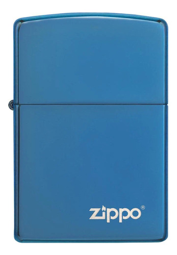 Encendedor Zippo Azul Clásico Con Logo Zippo 20446zl