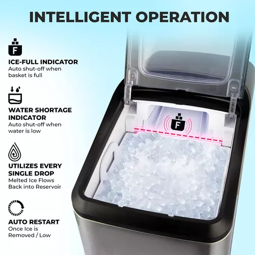 Mueller - Máquina para hacer hielo con pepitas, máquina de hielo de  encimera más silenciosa y resistente, 30 libras de hielo por día, máquina  compacta