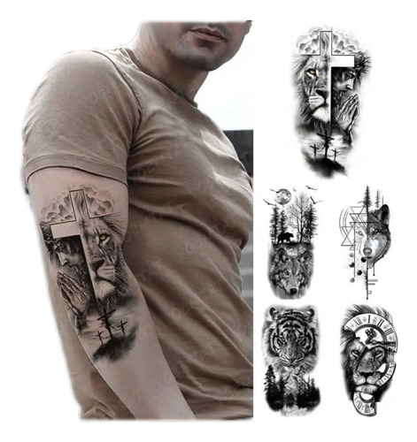 X5 Tatuajes Temporales Resistente Para Hombre