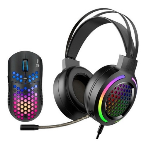 Imagen 1 de 5 de Combo Audifonos Y Mouse Gaming Mh01 Marvo Rgb